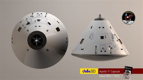 3d visualization Apollo 11 capsule Nasa | 3dlancer.net