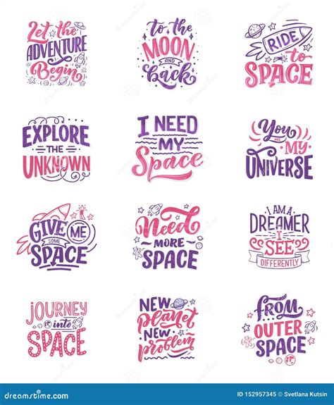 Set with Fun Slogans for Concept Design. Hand Drawn Illustrations ...