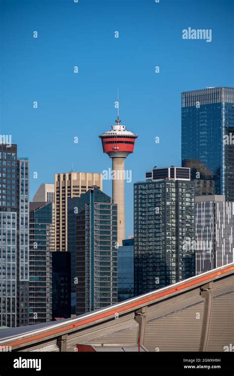 Exterior facade and detail of the Scotiabank Saddledome. Home of the ...