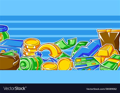 Banking background with money icons business Vector Image