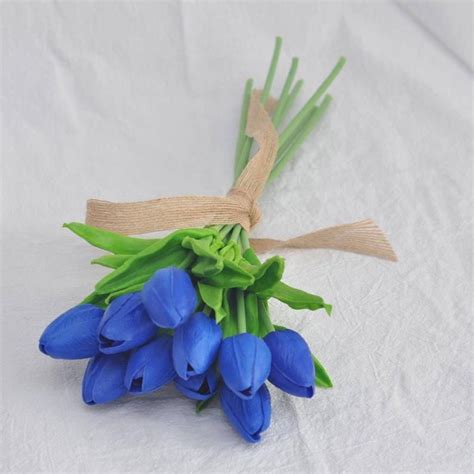 Royal Blue Tulip Real Touch Tulip Bouquet Small Blue Bouquet | Etsy Boquette Flowers, Real Touch ...