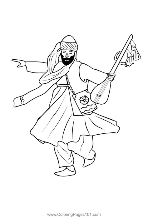 Pakistani Cultural Balochi Dance Coloring Page for Kids - Free Pakistan ...