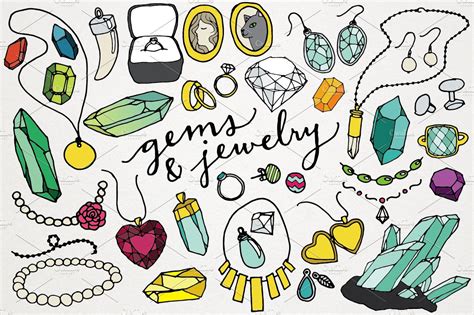 Gems & Jewelry Clipart Illustrations | Object Illustrations ~ Creative ...