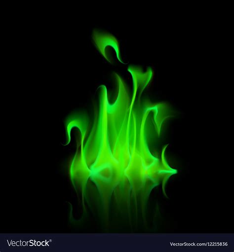 Green Magic Fire Flame Bonfire on Background Vector Image