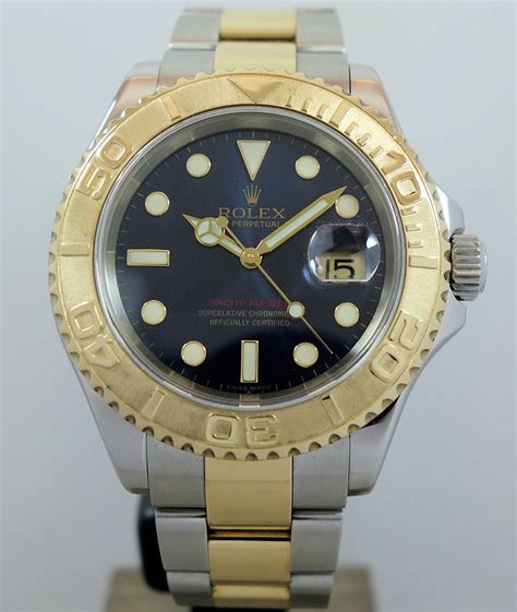 Rolex Yacht-Master 18k Gold & Steel BLUE DIAL 16623 Box & Papers