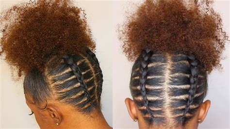 Backwards Cornrowed High Puff Rubber Band Method ft Sassina Hair Clip Ins in 2020 | Natural hair ...