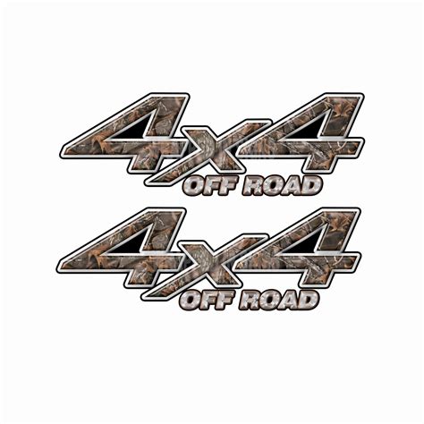 4X4 OFF ROAD Woodland Camo Bedside Truck Decals 2 pack (ka) - Wrapped ...