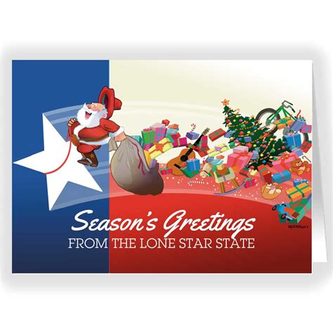 Texas Flag & Santa - Funny Holiday Christmas Cards - 18 Cards and 19 ...