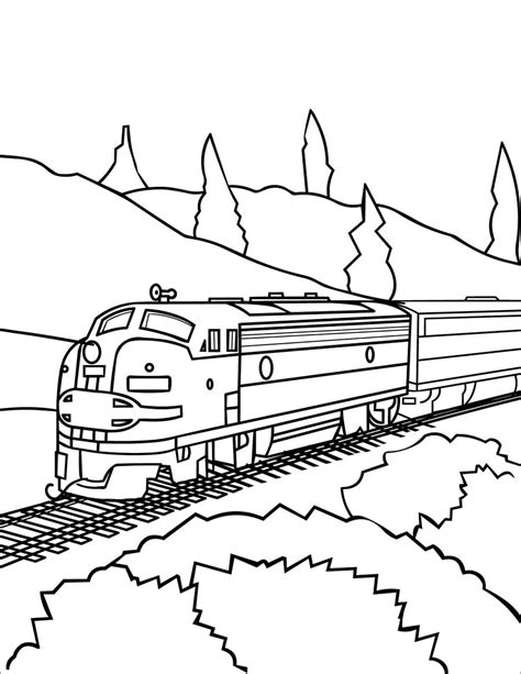 Tren Moderno para colorear, imprimir e dibujar –ColoringOnly.Com