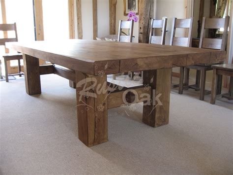 A chunky, rustic-looking H base dining table to spruce up any dining ...