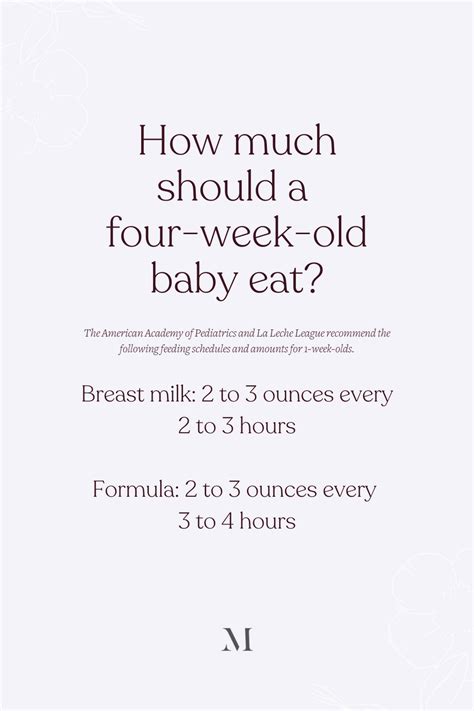 Four-Week-Old Baby Feeding Schedule & Amounts - Motherly