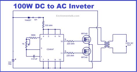 Dc To Ac Inverter Circuit Diagram With Explanation