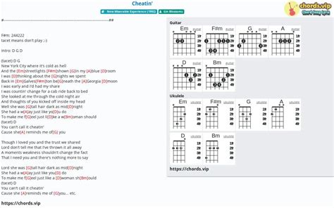 Hợp âm: Cheatin' - cảm âm, tab guitar, ukulele - lời bài hát | chords.vip