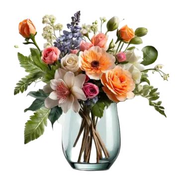 Isolated Beautiful Bouquet Flower In Vase On White Wall, Isolated Beautiful Bouquet Flower, In ...