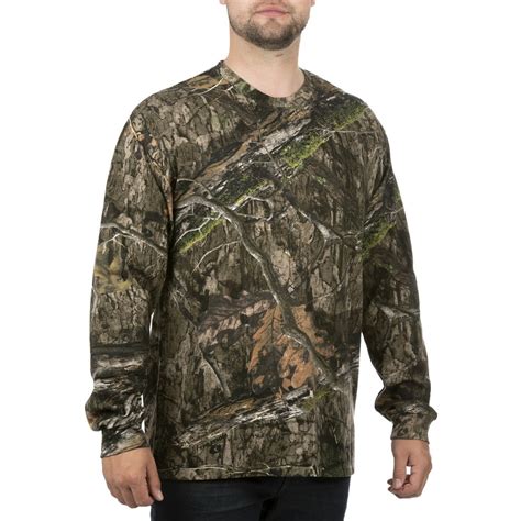 Mossy Oak Men's Long Sleeve Scent Control Camo Tee Shirt - Walmart.com - Walmart.com