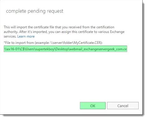 Renew a certificate in Exchange Server 2013 (and older 2016 & 2019)