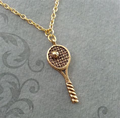 Tennis Racket Necklace Tennis Jewelry Gold Tennis Racket - Etsy