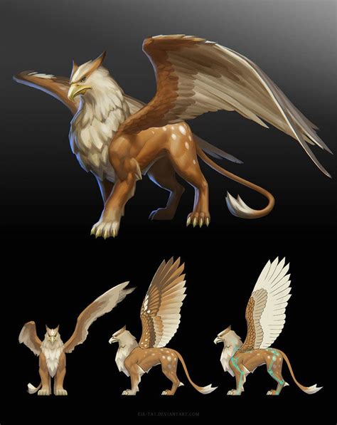 ArtStation - griffin, Tatiana Kirgetova | Mythical creatures art ...