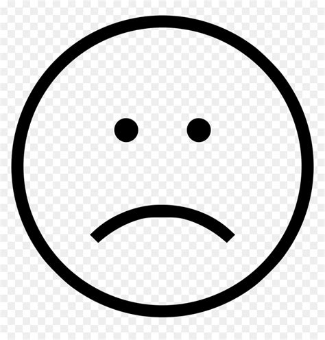 Sad Face Outline, HD Png Download - vhv