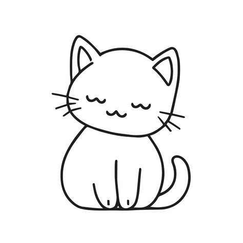 cute cat line art for drawing 22938539 Vector Art at Vecteezy