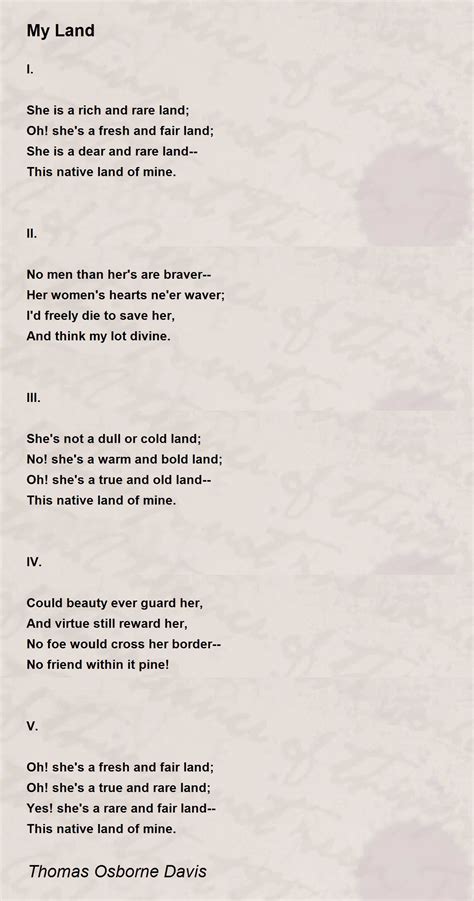 My Land - My Land Poem by Thomas Osborne Davis