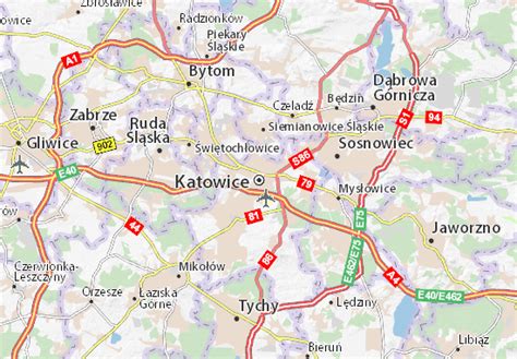 Map of Katowice - Michelin Katowice map - ViaMichelin