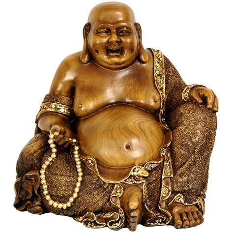 Oriental Furniture 10 in. Sitting Hotei Happy Buddha Decorative Statue STA-BUD20 - The Home Depot