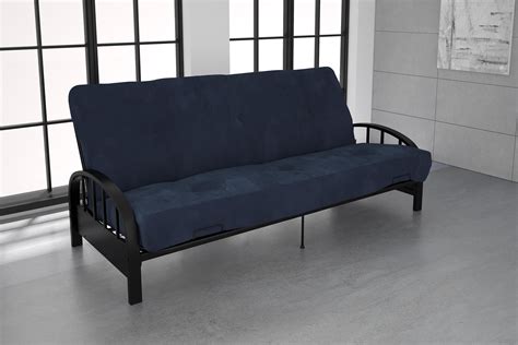 DHP Aiden Black Metal Futon Frame with Coil Full Futon Mattress ...