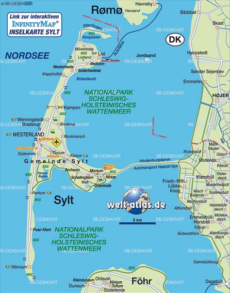 Map of Sylt enviroment (Island in Germany, Schleswig-Holstein) | Welt ...