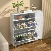 Rent to own Eclife Free Standing Tipping Bucket Shoes Cabinets Shoe Rack Cabinet Modern Shoes ...