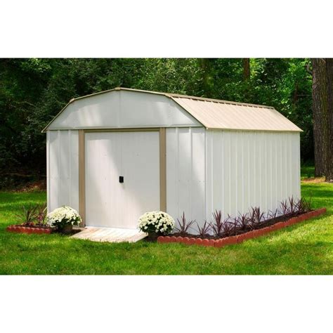 Arrow Dakota 10 ft. W x 14 ft. D 2-Tone Galvanized Steel Shed with ...