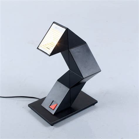 Black memphis style adjustable Zigzag desk lamp by Massive, 1980s | #122582