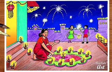 10+ Easy Diwali Drawing Ideas for Kids and Adults with Videos – Anamika ...