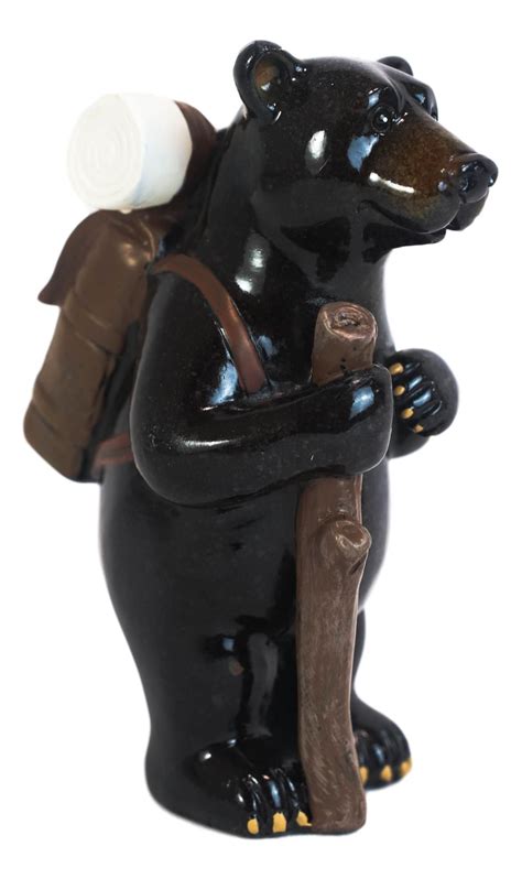 Western Rustic Backpacking Black Bear With Trekking Pole On A Hike Figurine in 2022 | Bear ...