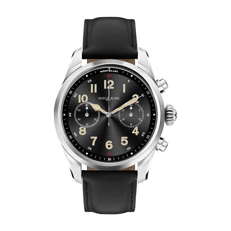 Montblanc Summit 2+ Stainless Steel and Leather | Montblanc summit, Leather, Leather straps