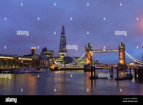 Tower Bridge at night in London UK Stock Photo - Alamy