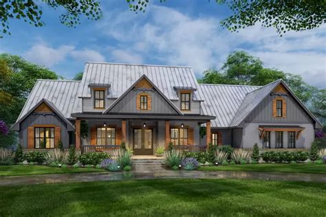 One-Story Country Craftsman Home Plan with Loft and Optionally Finished ...