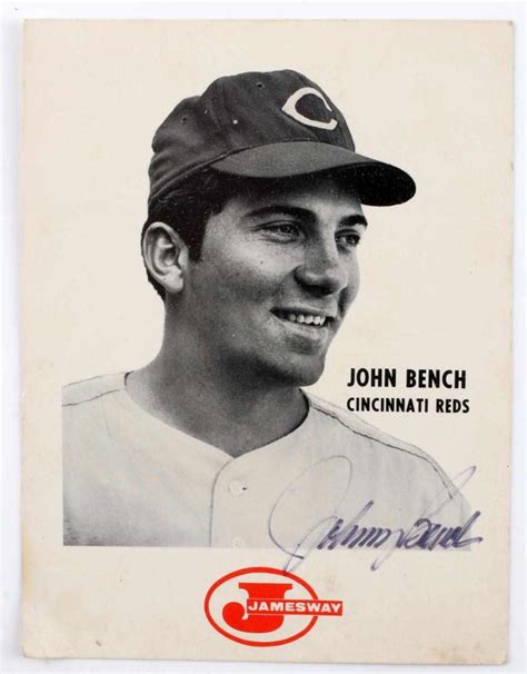 Sold at Auction: JOHNNY BENCH CINCINATI REDS JAMESWAY AUTOGRAPH