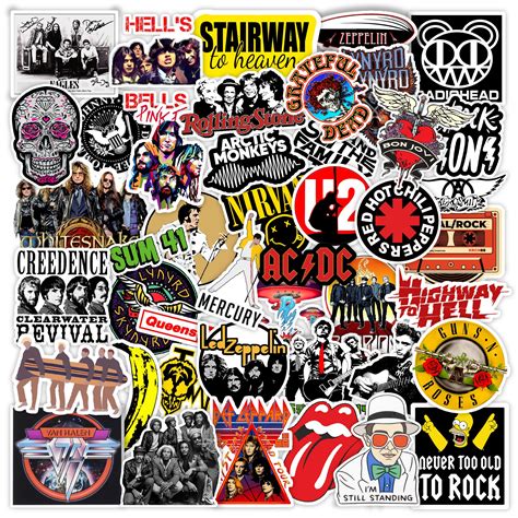 Classic Rock Band Laptop Stickers Pack of 52 – Stickerly