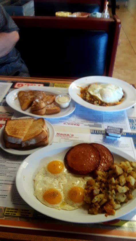 Nana Vettas Diner. Great diner food! Fried bologna breakfast with bologna,eggs and country ...