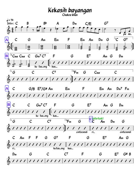 Kekasih bayangan Sheet music for Guitar (Solo) | Musescore.com