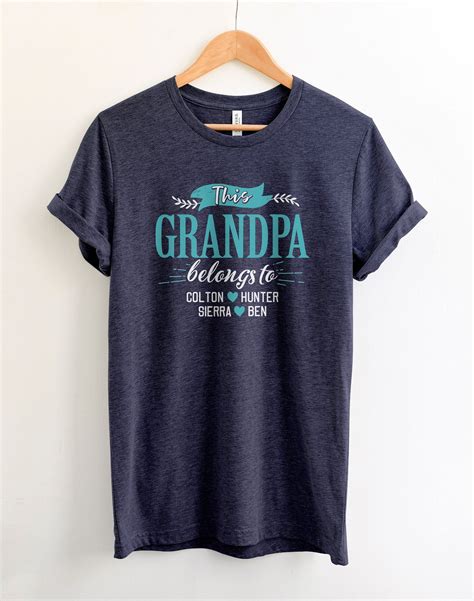 Personalized Grandpa Shirt With Grandkids Names Grandpa Birthday ...