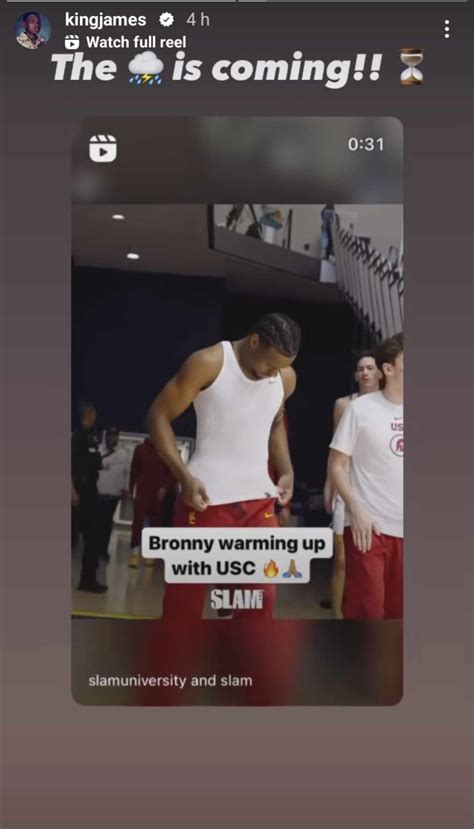 LeBron James Reacts To Clip Of Bronny Warming Up With USC Teammates ...