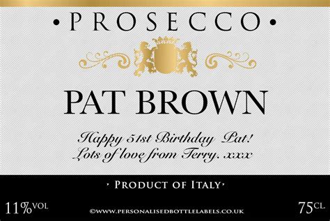 Personalised Prosecco Label Grey Authentic | Personalised Bottle Labels