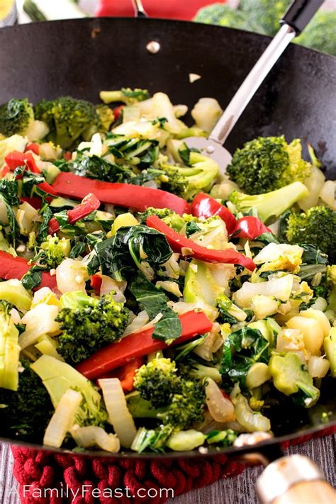 Stir-Fry Bok Choy with Red Pepper and Broccoli - A Family Feast®