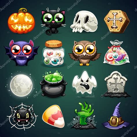 Halloween Cartoon Icons Set — Stock Vector © Voysla #53513327