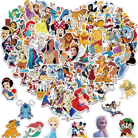 Buy Disney Stickers 100PCS Asverbet Kids Stickers Pack Princess ...