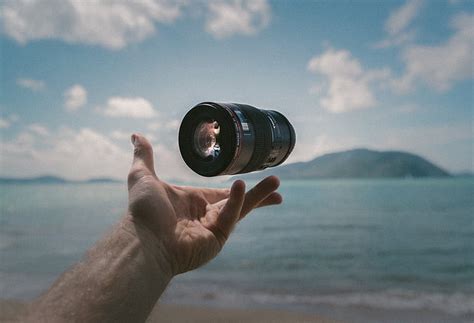 Free photo: camera, lens, accessory, sea, water, hands, palm | Hippopx