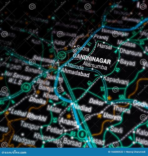 Gandhinagar City Name Displayed on Geographic Map in India Stock Photo - Image of gandhinagar ...