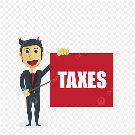 Tax Illustration Vector Hd PNG Images, Cartoon Businessman Illustration With Taxes Concept ...